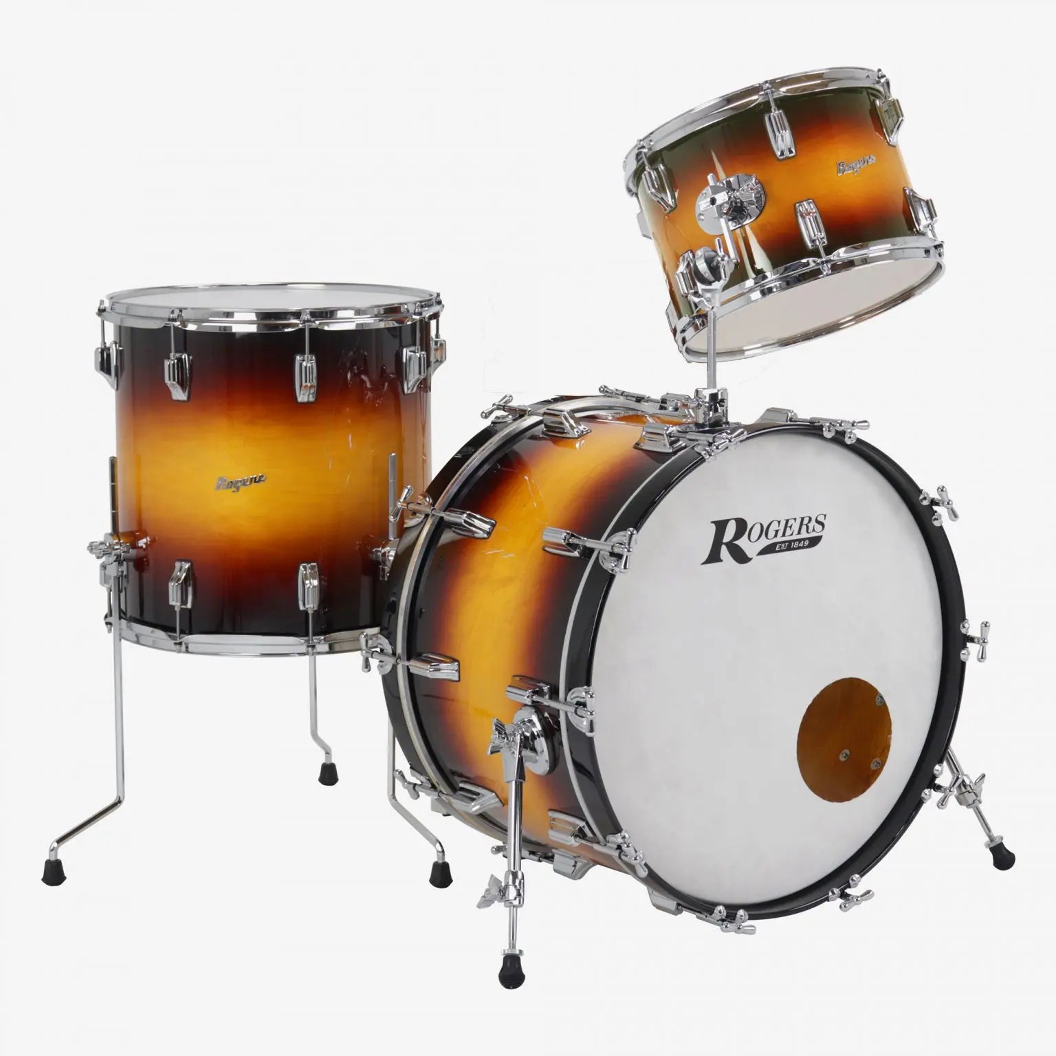 ~NEW!~ Rogers Powertone Series 3-Piece 13/16/20" Drum Kit Set in Sunburst Lacquer (SAVE $550!)